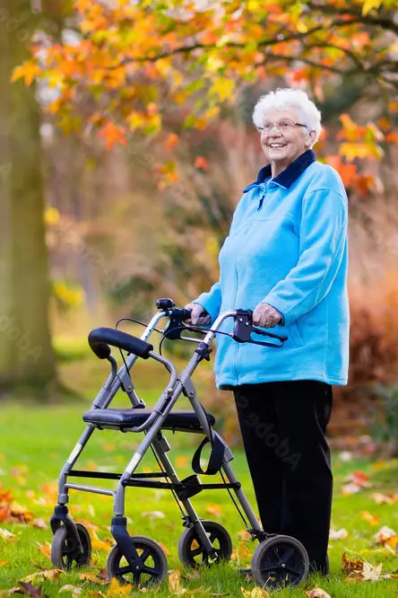 Older woman with walker
